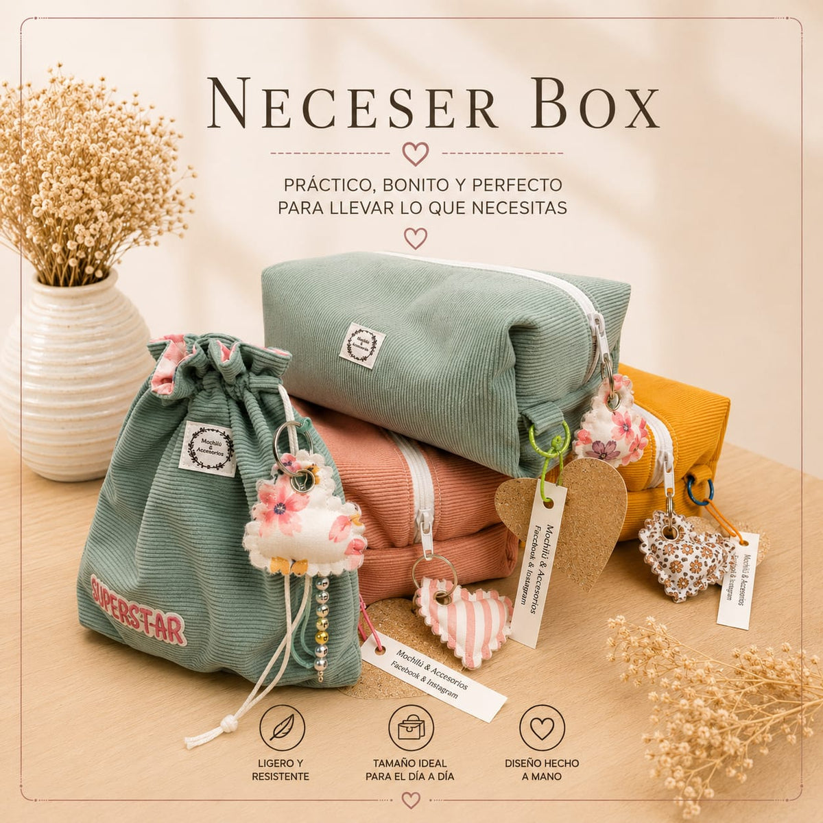 Neceser Box con texto centrado